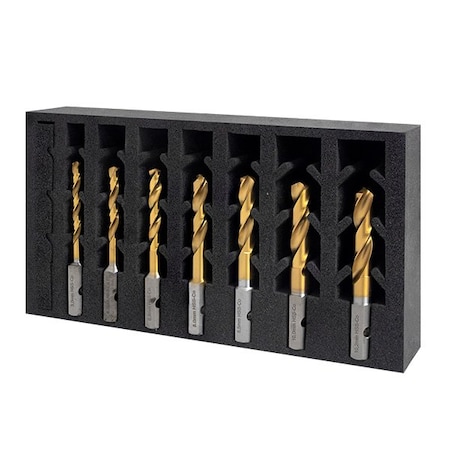 Versadrive HMT HSS-Cobalt Drill Bit Set No 7, 1/4, No F, 5/16, 3/8, 27/64, 1/2'' 209013-SET3